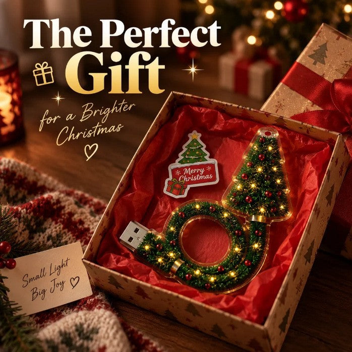 Christmas projector gift styling; decorative gift box and props are not included