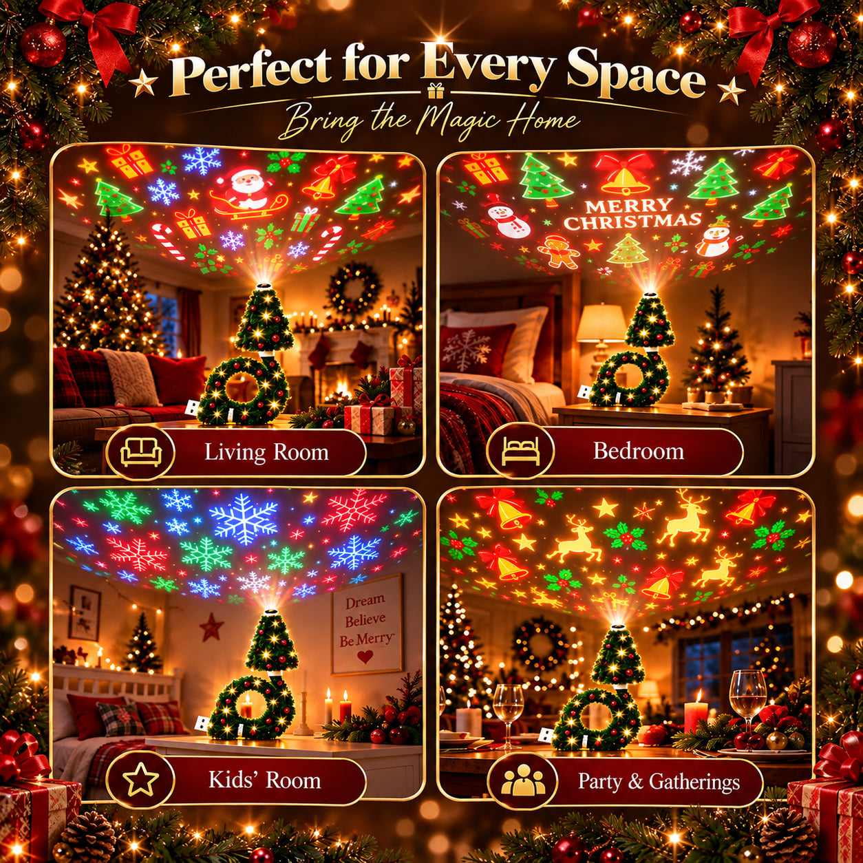 Festive living room and bedroom styling